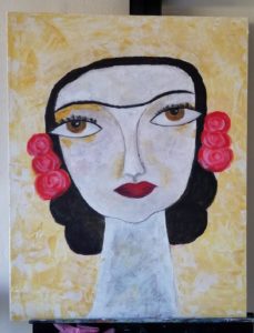 "Frida", Acrylic on Canvas, 28x22, Frances Lugo